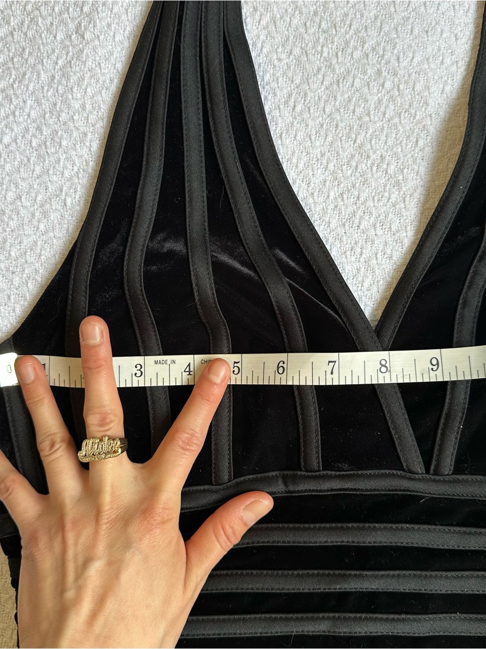 JS Collections Black Textured Stripe Halter Top - Picture 3 of 7